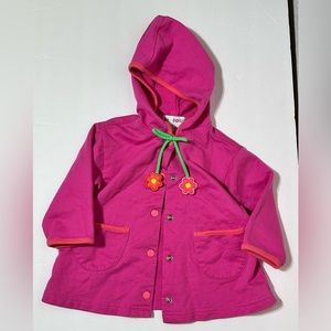 Gymboree Vintage Pink Flower Hoodie Jacket Pink Size XS Rainbow Tag